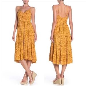 Band of Gypsies Yellow Floral Midi Dress